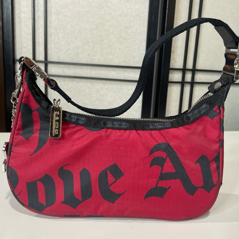 Vtg 2004 L.A.M.B. Gwen Stefani x LeSportsac Small Hella Hobo Bag Mega Print Red